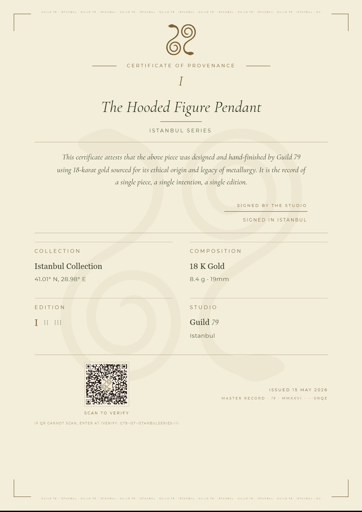 Guild 79 bespoke web certificate page